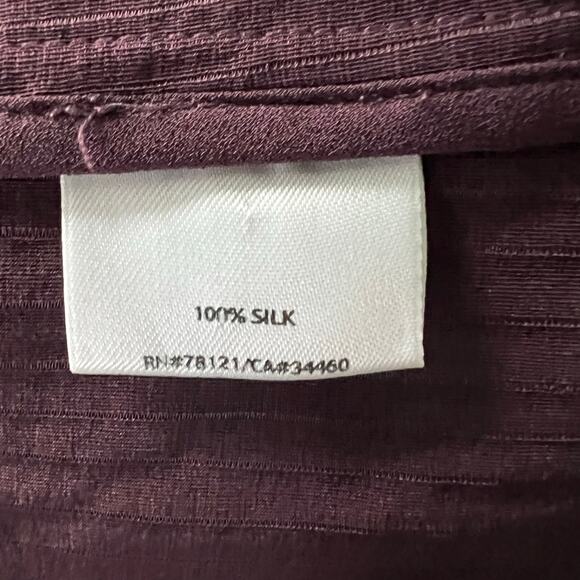 Eileen Fisher petite women’s plum eggplant silk 2 coordinated piece set jacket - Picture 6 of 10